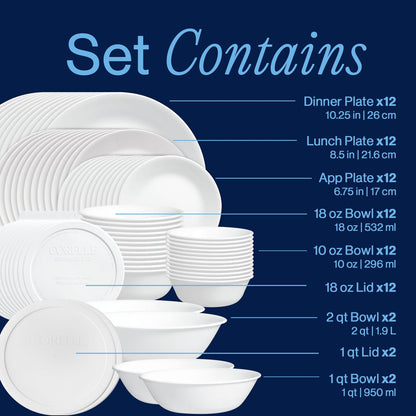 Corelle® Winter Frost White 78-piece Dinnerware Set, Service for 12