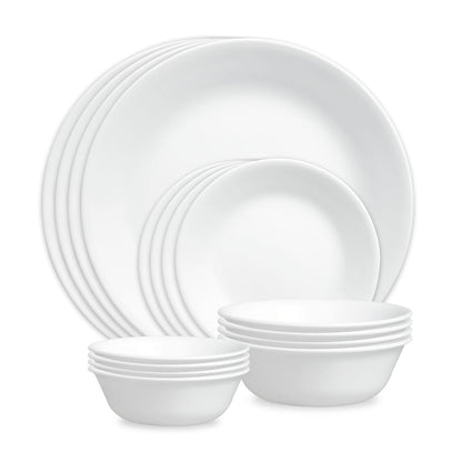 Corelle® Winter Frost White 16-piece Mugless Dinnerware Set, Service for 4