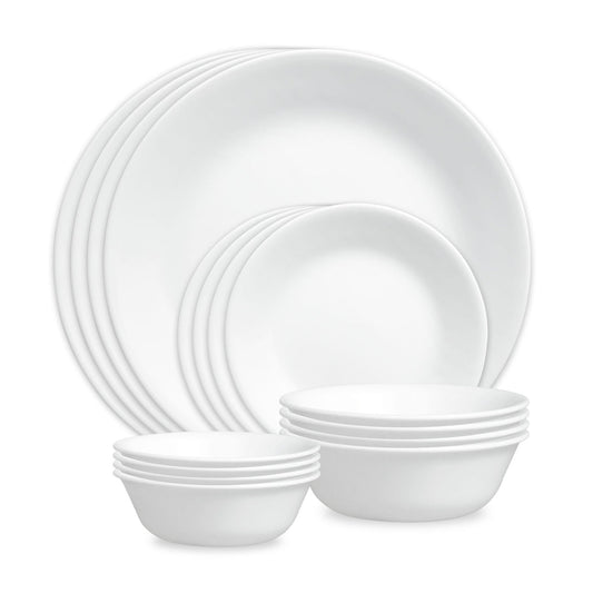 Corelle® Winter Frost White 16-piece Mugless Dinnerware Set, Service for 4