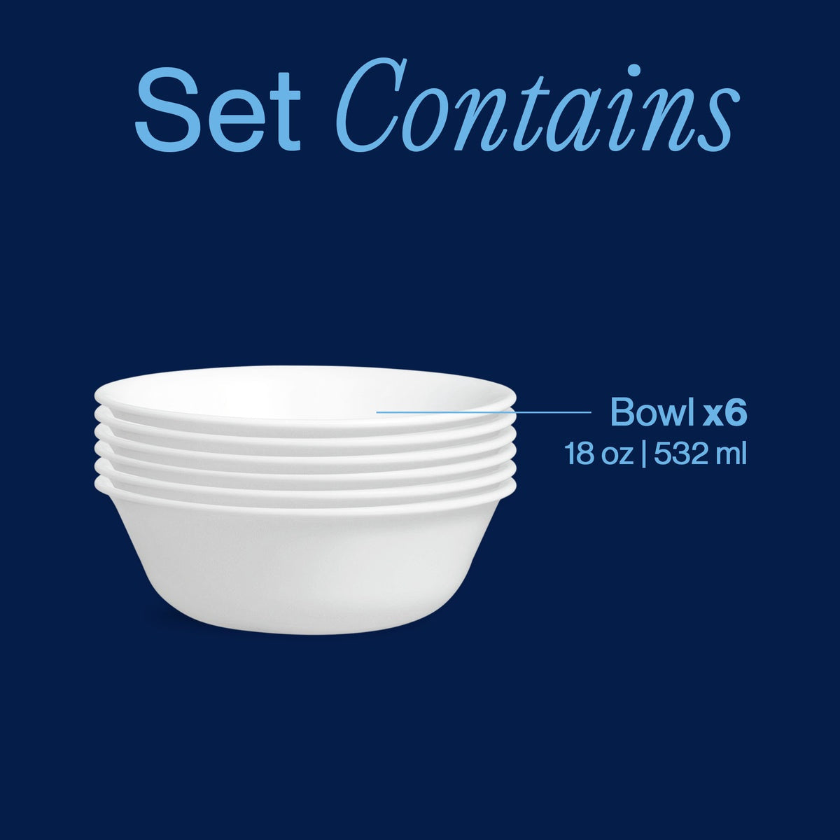 Corelle® Winter Frost White 18-ounce Cereal Bowls, 6-pack