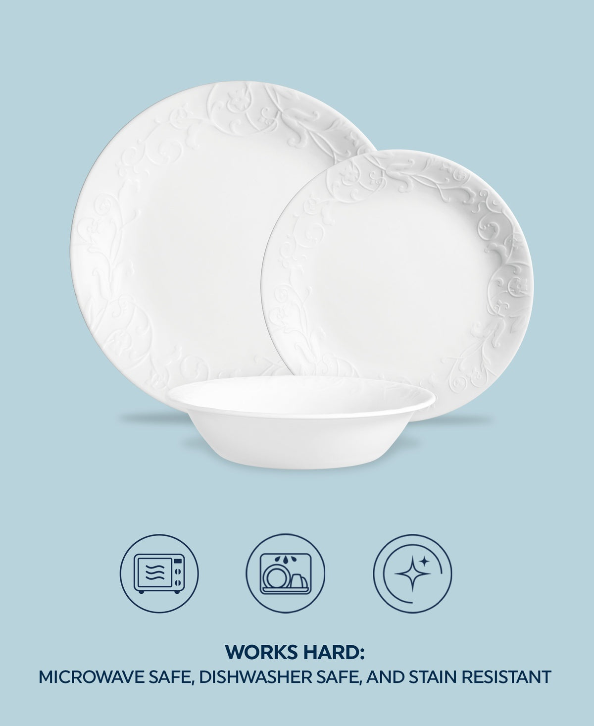 Corelle® Bella Faenza Dinnerware Set – Service for 6 + Serving Bowl