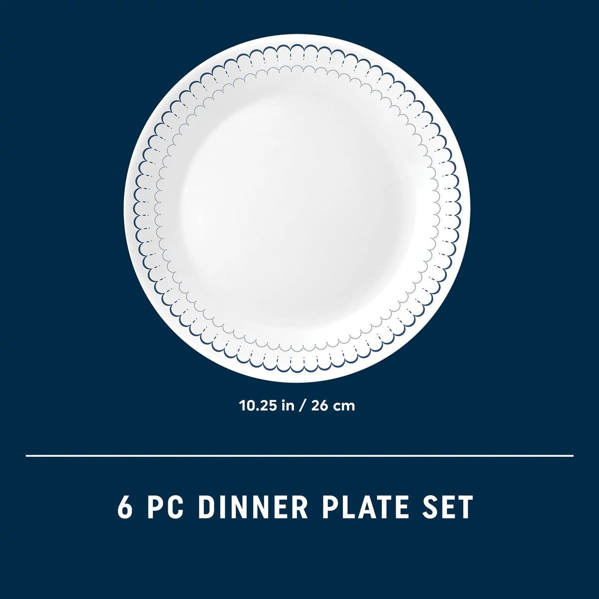 Corelle® Caspian Lace 10.25" Dinner Plates, 6-pack