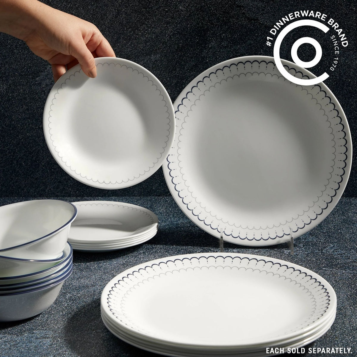 Corelle® Caspian Lace 6.75" Appetizer Plate, 6-pack