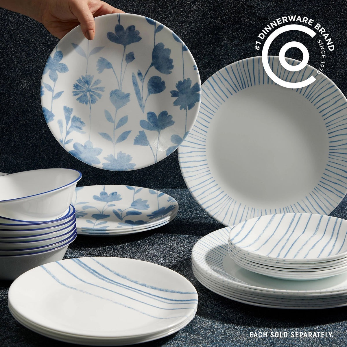 Corelle® Botanical Stripes 18-ounce Cereal Bowl