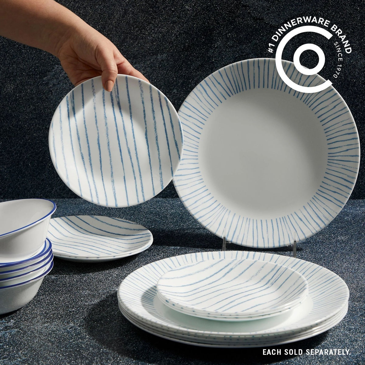 Corelle® Botanical Stripes 6.75" Appetizer Plate