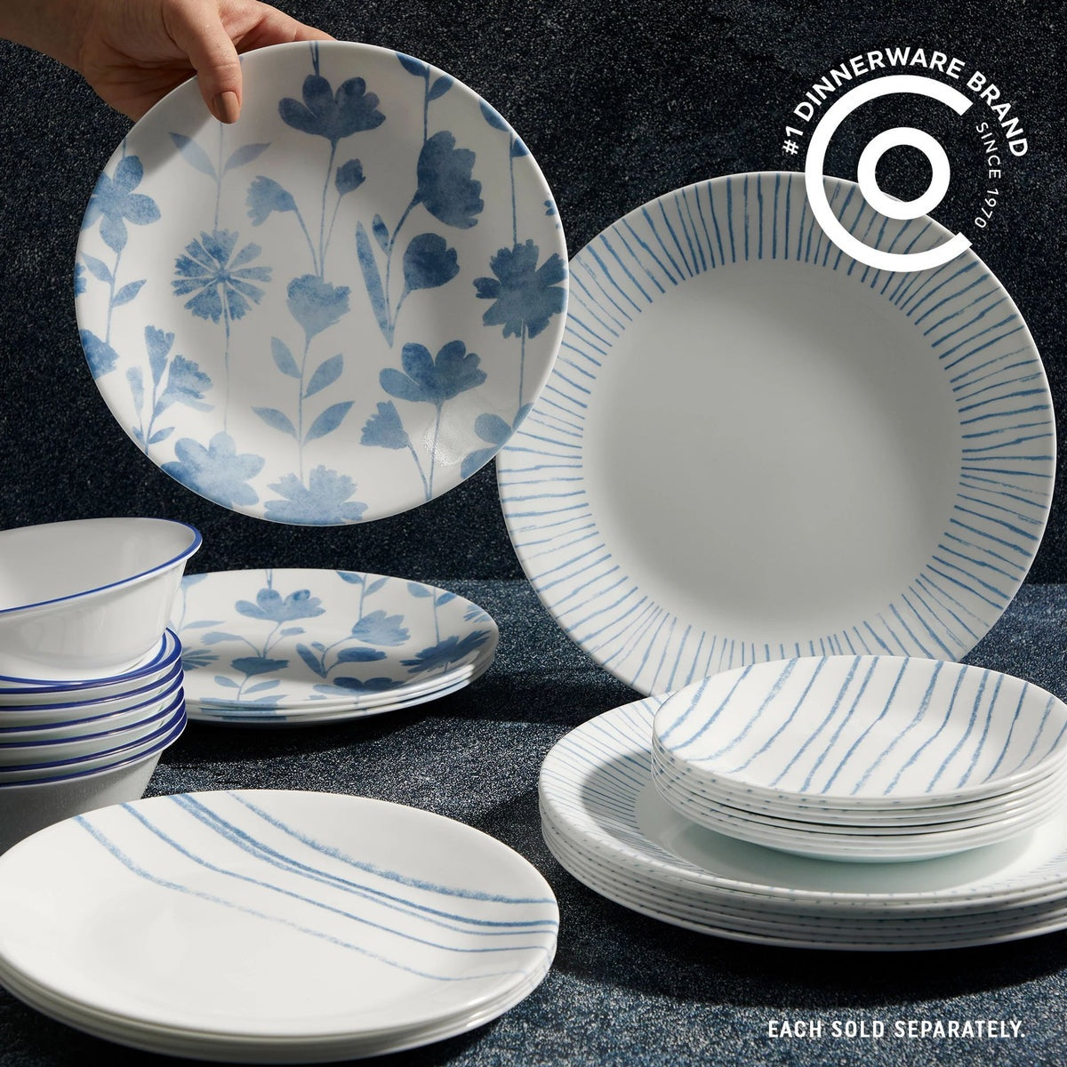 Corelle® Botanical Stripes 10.25" Dinner Plate