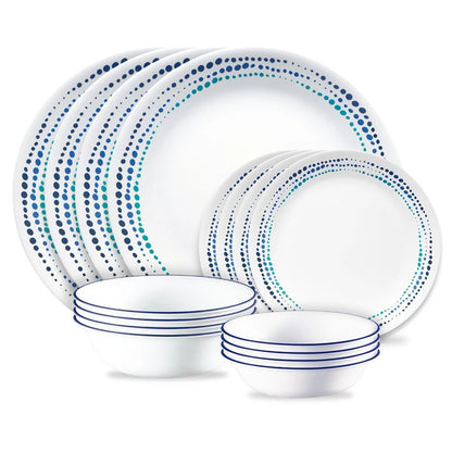 Corelle® Ocean Blues 16-piece Mugless Dinnerware Set, Service for 4
