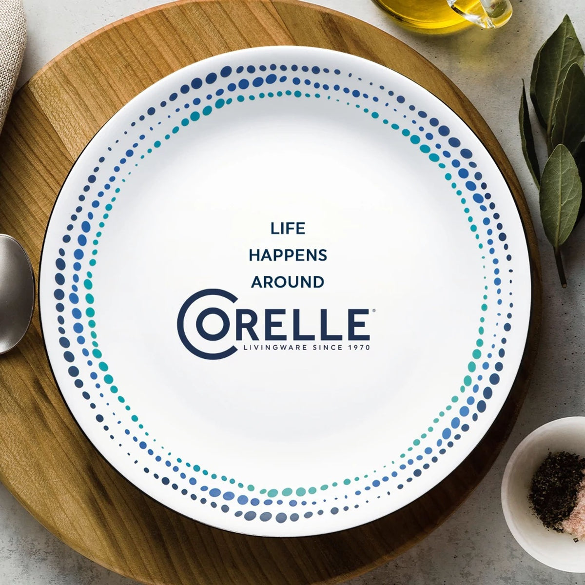 Corelle® Ocean Blues 16-piece Mugless Dinnerware Set, Service for 4