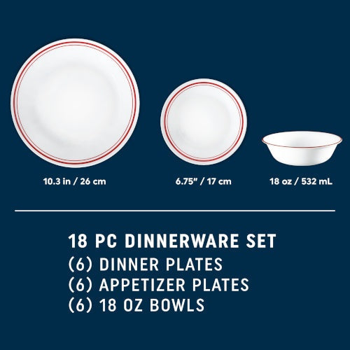 Corelle® Logan 18-piece Dinnerware Set, Service for 6