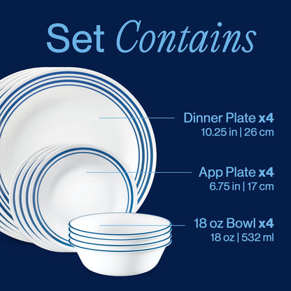 Corelle® Laila 12-piece Dinnerware Set, Service for 4