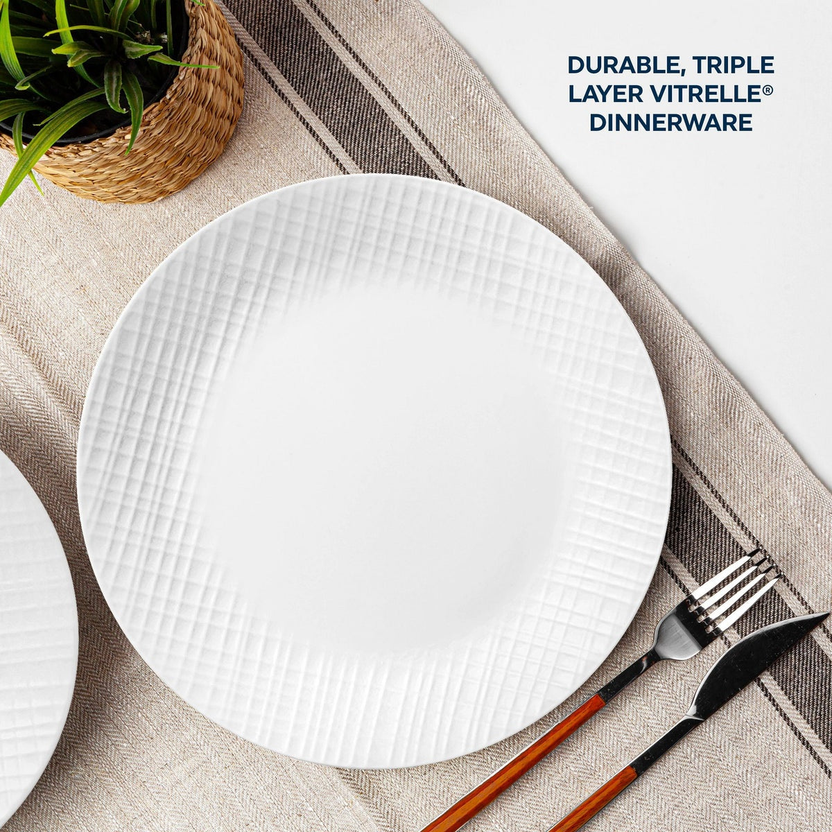 Corelle® Linen Weave 10.25" Dinner Plate