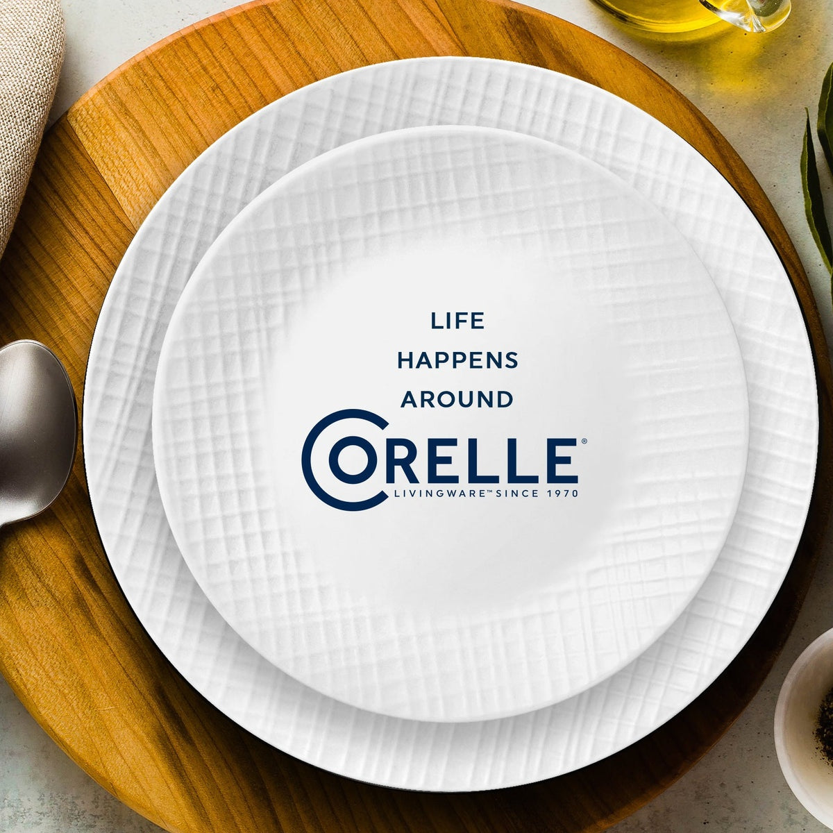 Corelle® Linen Weave 18-piece Dinnerware Set, Service for 6