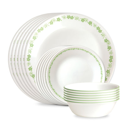 Corelle® Spring Blossom Green 18-piece Dinnerware Set, Service for 6