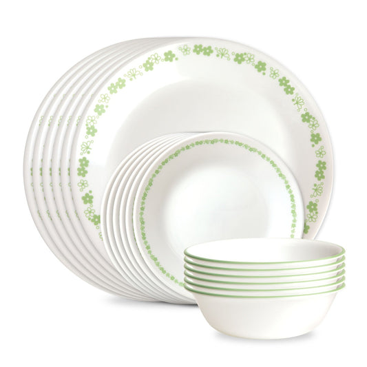 Corelle® Spring Blossom Green 18-piece Dinnerware Set, Service for 6