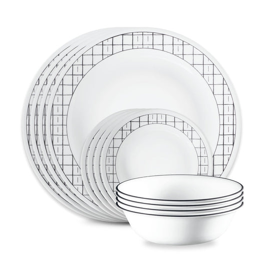 Corelle® Delicate Grid 12-piece Dinnerware Set, Service for 4