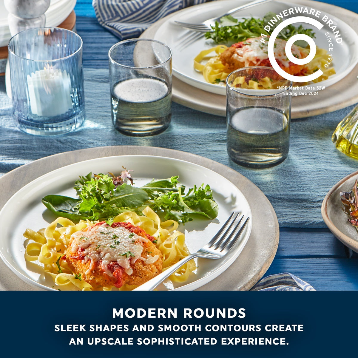 Corelle® Modern Rounds 18-piece Dinnerware Set, Service for 6