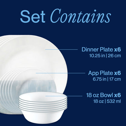 Corelle® Foggy Seas 18-piece Dinnerware Set, Service for 6