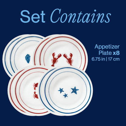 Corelle® Rockland Harbor 6.75" Appetizer Plate, 8-pack