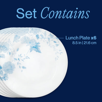 Corelle® Blue Bouquet 8.5" Lunch Plate, 6-pack
