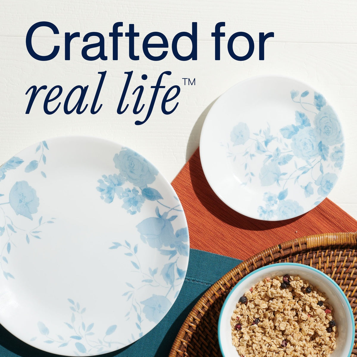Corelle® Blue Bouquet 8.5" Lunch Plate, 6-pack