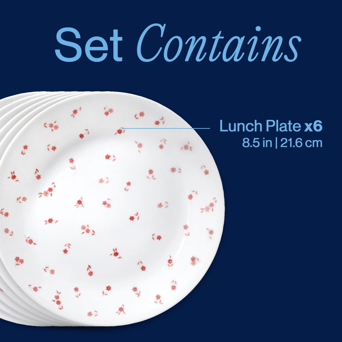 Corelle® Sweet Flora 8.5" Lunch Plate, 6-pack