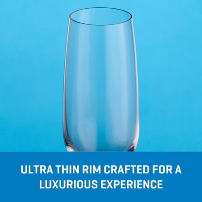 Ocean Glass Matera Champagne Flutes (4-Pieces), 7-ounce, dishwasher safe