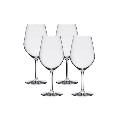 Lucaris Tokyo Temptation Bordeaux Glasses (4-Pieces), 21-ounce, Dishwasher Safe, Lead-free Crystalline