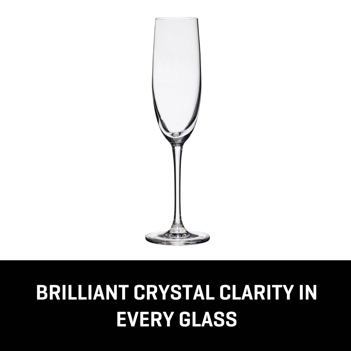 Lucaris Bangkok Bliss Champagne Flute Glasses (4-Pieces), 6-ounce, Dishwasher Safe, Lead-free Crystalline